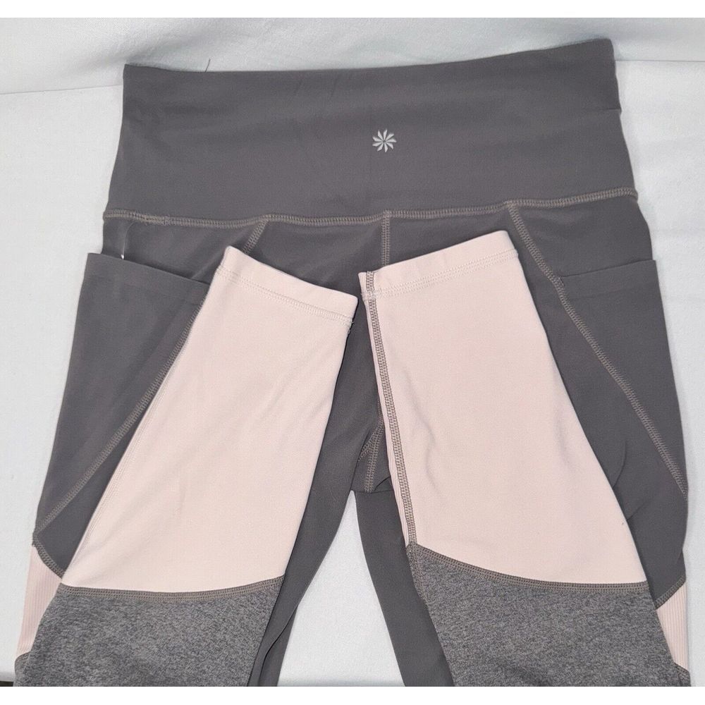 Lot of 2 - Athleta Womens Small Gray & Floral Stretch Leggings 7/8ths - Picture 11 of 11